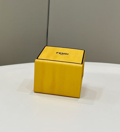 FI Logo Box Keychain Yellow Charm Bag For Woman 8cm/3in