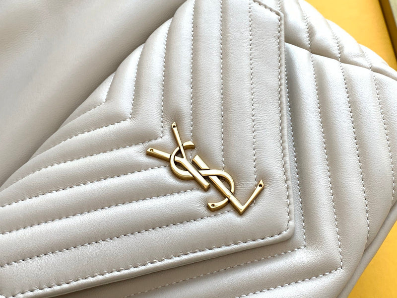 YSSL Joe Backpack In Monogram With Bronze-Toned Hardware White For Women 11.5in/22cm YSL 6726091EL079207