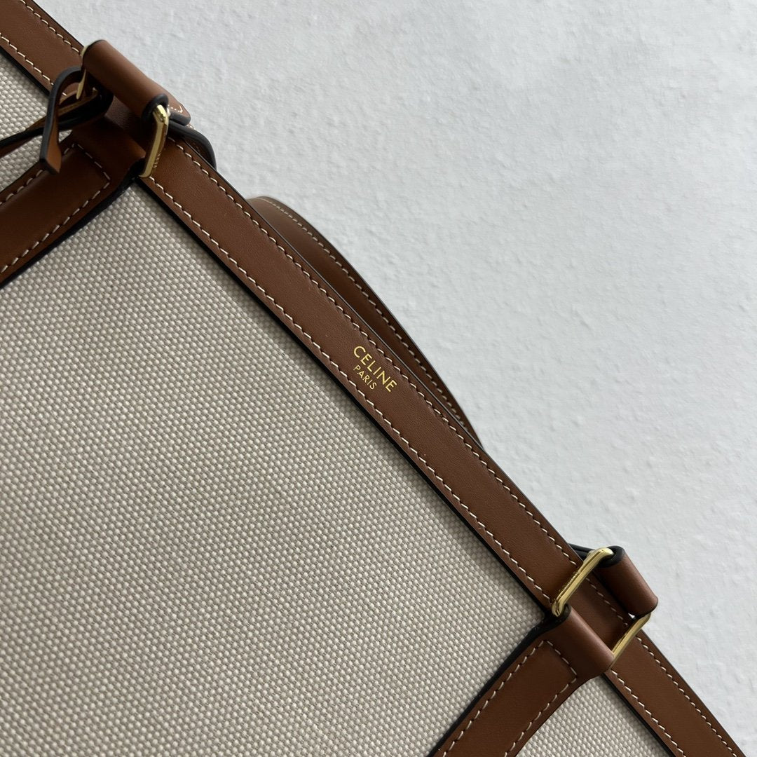 CE Medium Cabas 16 In Textile Natural / Tan For Women 16in/40cm 197332DUH.02NT