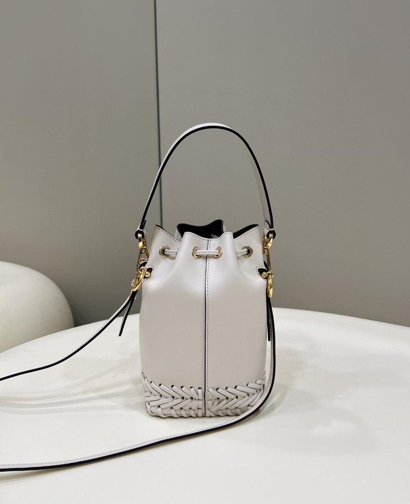 FI Mon Tresor White Mini-bag with stitching For Woman 18cm/7in 8BS010AGV0F0K7E