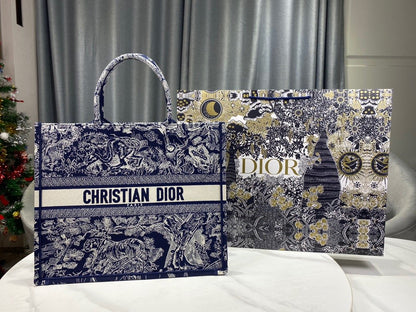 DI Large Book Tote Blue Multicolor, For Women, Women’s Handbags 16.5in/42cm CD M1286ZRGO_M928