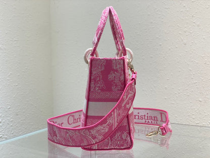 DI Medium Lady D-Lite Bag Pink, For Women, Women’s Handbags 24cm/9.5in CD M0565OROC_M956