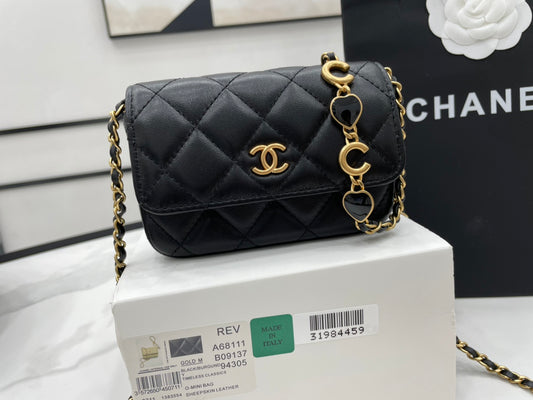 ChanelMini Flap Bag Black For Women, Women’s Bags 7.5in/19cm