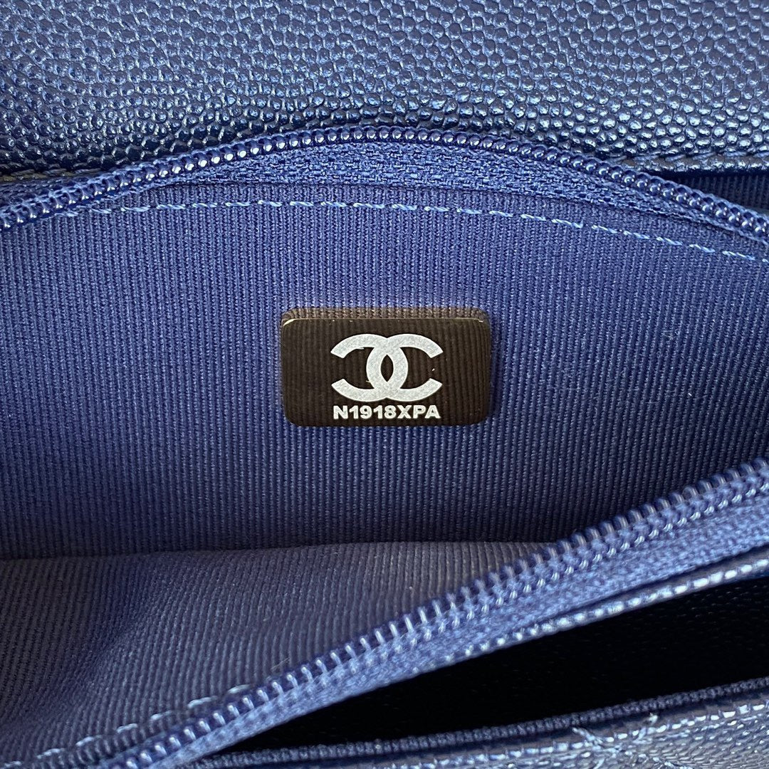ChanelSmall Flap Bag Gold Hardware Navy Blue For Women, Women’s Handbags, Shoulder Bags 7.5in/19cm AP2840