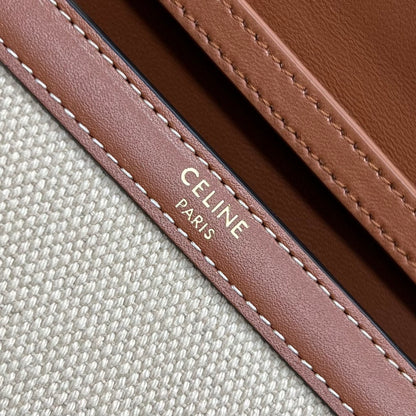 CE Wallet On Chain Triomphe In Textile Natural / Tan For Women 7in/19cm 10J972DB2.02NT