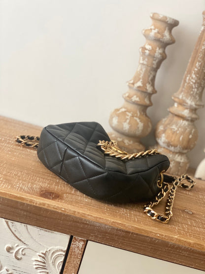ChanelSmall Hobo Bag Gold Hardware Black For Women, Women’s Handbags, Shoulder Bags 7.5in/19cm