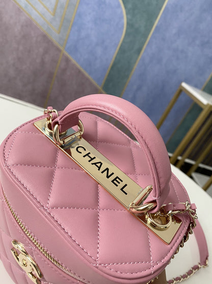 ChanelVanity Case Gold Hardware PiNike For Women, Women’s Handbags, Shoulder Bags 9.4in/24cm
