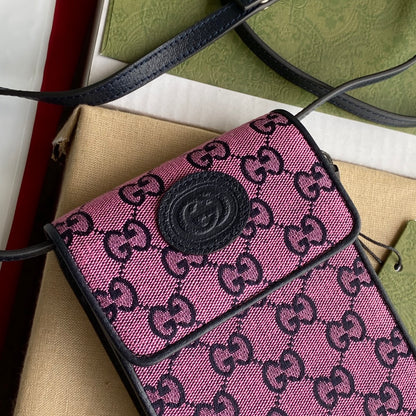 gg Mini Bag In Pink gg Canvas For Women 7in/18cm gg 657582