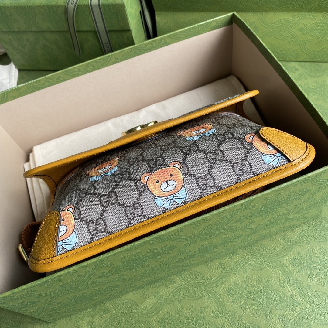 gg Ophidia Belt Bag Beige And Orange gg Supreme Canvas For Women  8.7in/22cm gg  ‎