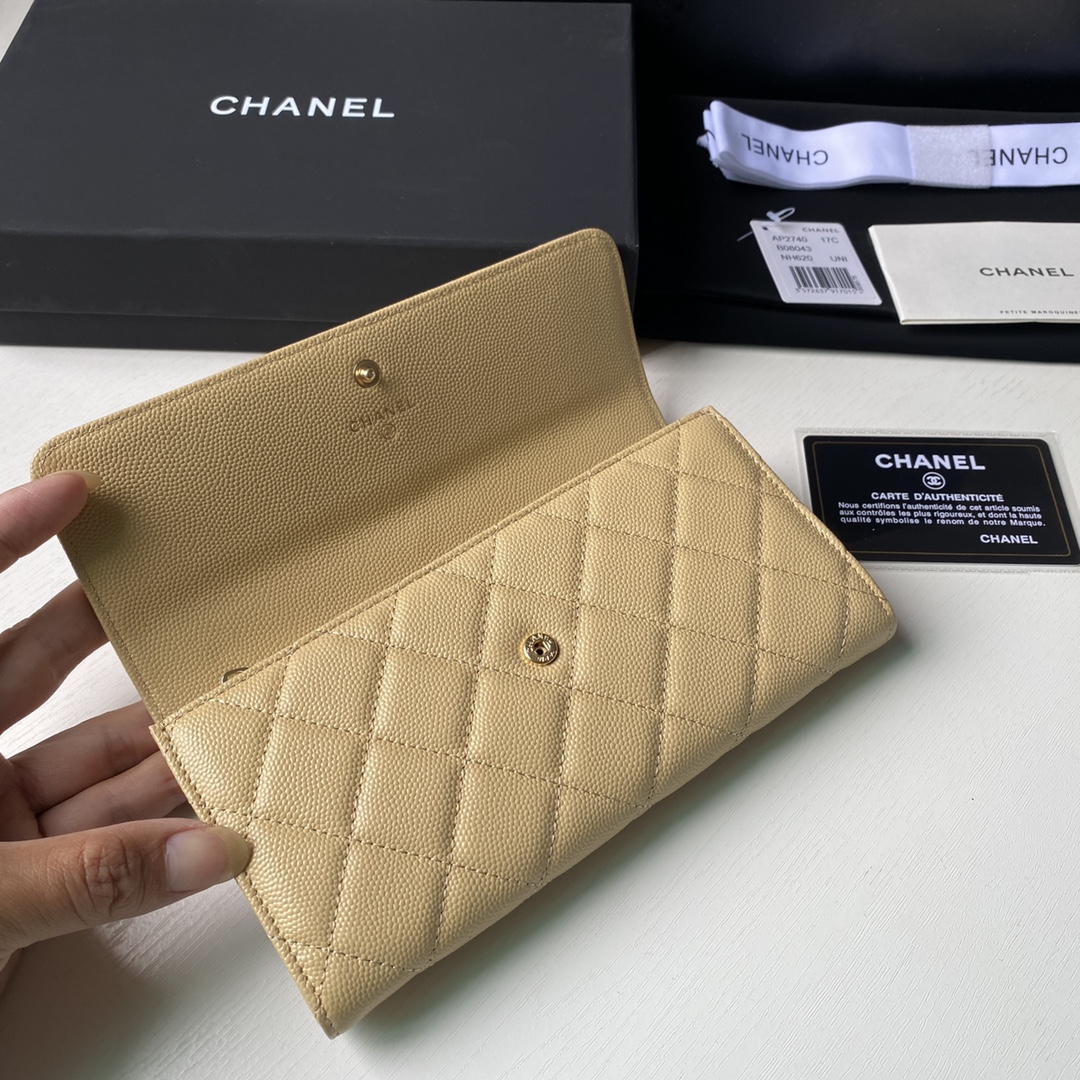 CHL LONG FLAP WALLET BEIGE AP0955