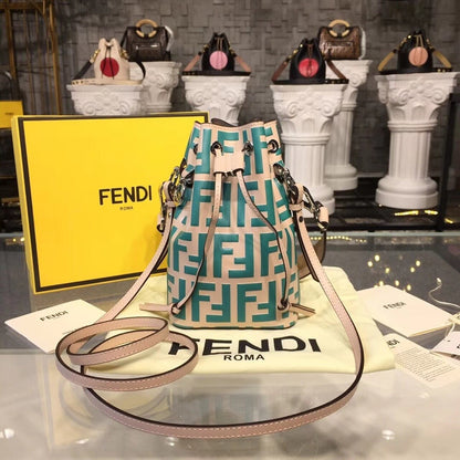 FI Mon Tresor Beige/Teal For Women, Women&#8217;s Handbags, Shoulder And Crossbody Bags 7in/18cm FF 8BS010