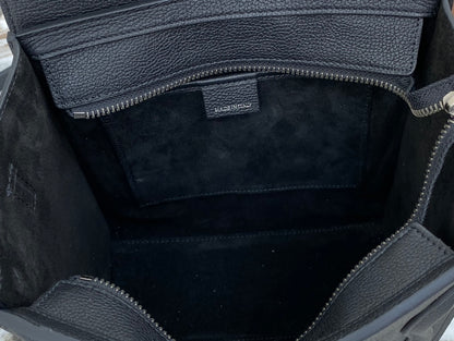 CE Nano LuGucciage Bag In Drummed Black For Women 8in/20cm 189243HSC.38NO