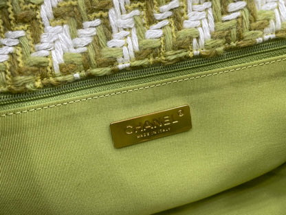 CHL 19 Large Handbag Gold Hardware Green For Women, Women’s Handbags, Shoulder Bags 11.8in/30cm