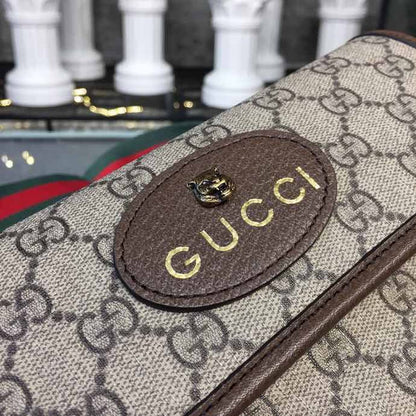gg Neo Vintage Small Messenger Bag Beige/Ebony gg Supreme Canvas With Brown For Women 8.5in/22cm gg 501050 9C2VT 8745