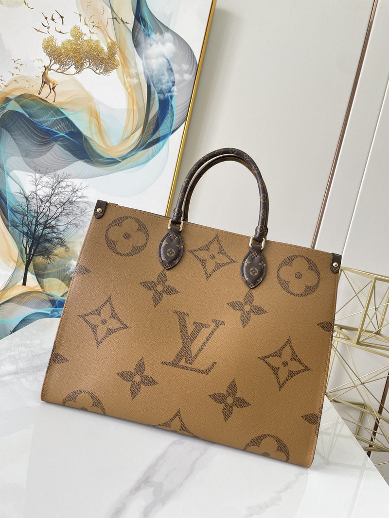 LV OnTheGo GM Tote Bag Monogram And Monogram Reverse Canvas For Women, Women’s Handbags 16.1in/41cm LV M44576