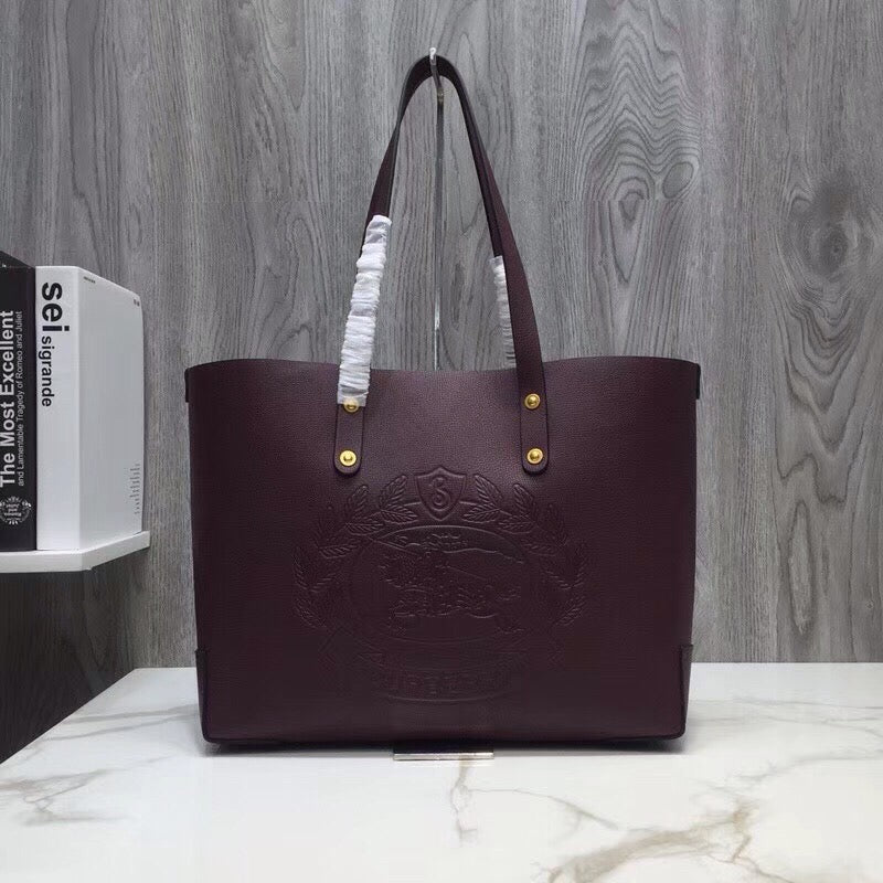 BB Small Embossed Crest Tote Purple For Women, Bags 13.8in/35cm