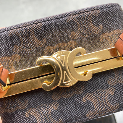 CE Triomphe Minaudiere In Triomphe Canvas Brown For Women 4in/10cm