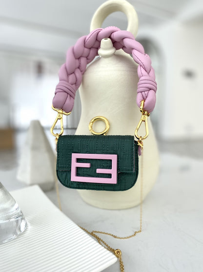 FI Nano Baguette Maxi Handle Pink and Green Bag For Woman 6.5cm/2.5in