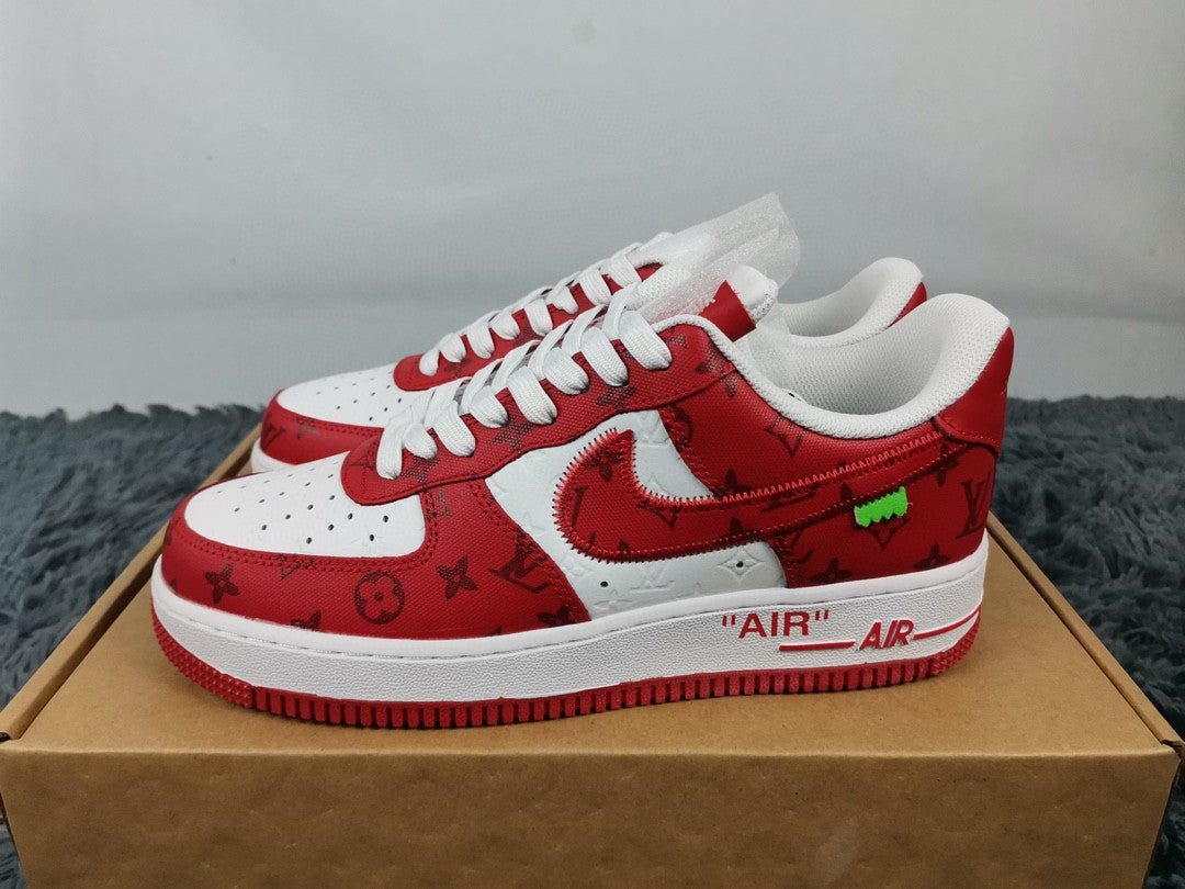  Nike Air Force 1 Low x Louis Vuitton Virgil Abloh &#8216;White Red&#8217; For Men LD 0242