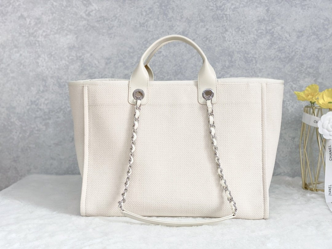 ChanelSmall Shopping Bag Silver Hardware Cream For Women, Women’s Handbags, Shoulder Bags 15.2in/39cm AS3257