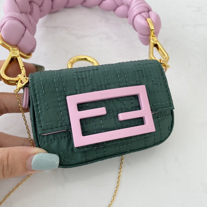 FI Nano Baguette Maxi Handle Pink and Green Bag For Woman 6.5cm/2.5in