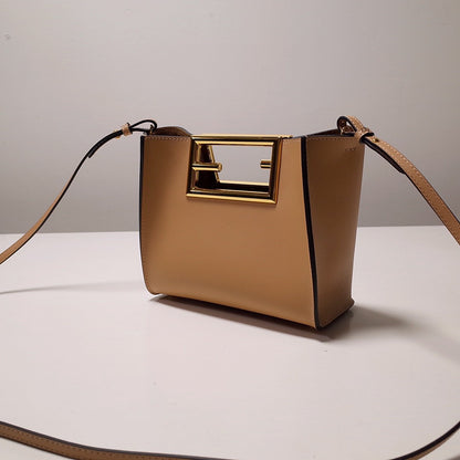 FI Way Beige Black Bag For Woman 17.5cm/7in