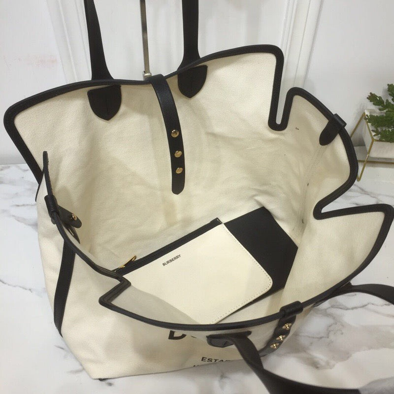 BB The Large Soft Cotton Canvas Belt Bag Black For Women, Women’s Bags 16.5in/42cm