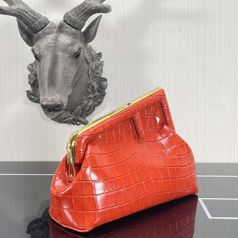 FI First Small Orange Crocodile Bag For Woman 26cm/10in