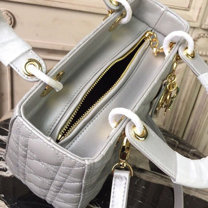 DI Medium Lady Bag Gold Toned Hardware For Women 9.5in/24cm CD