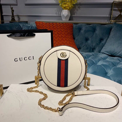gg Ophidia Mini gg Round Shoulder Bag White For Women 7in/18cm gg