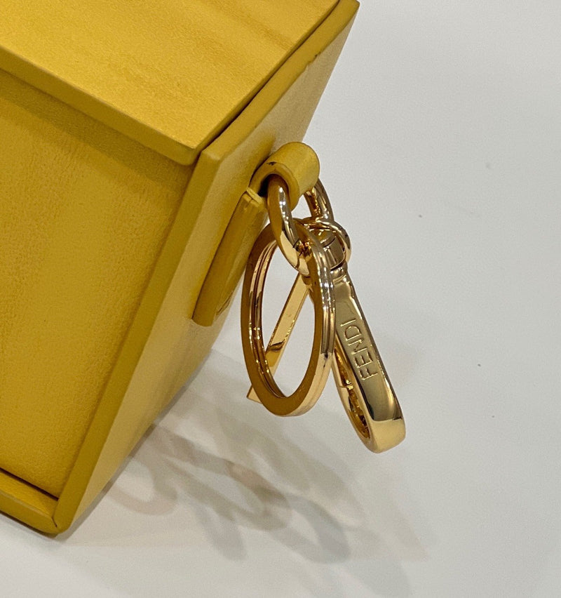 FI Logo Box Keychain Yellow Charm Bag For Woman 8cm/3in