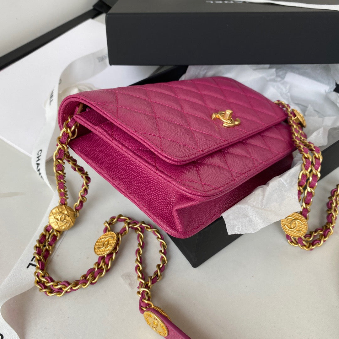 ChanelSmall Flap Bag Gold Hardware Plum For Women, Women’s Handbags, Shoulder Bags 7.5in/19cm AP2840
