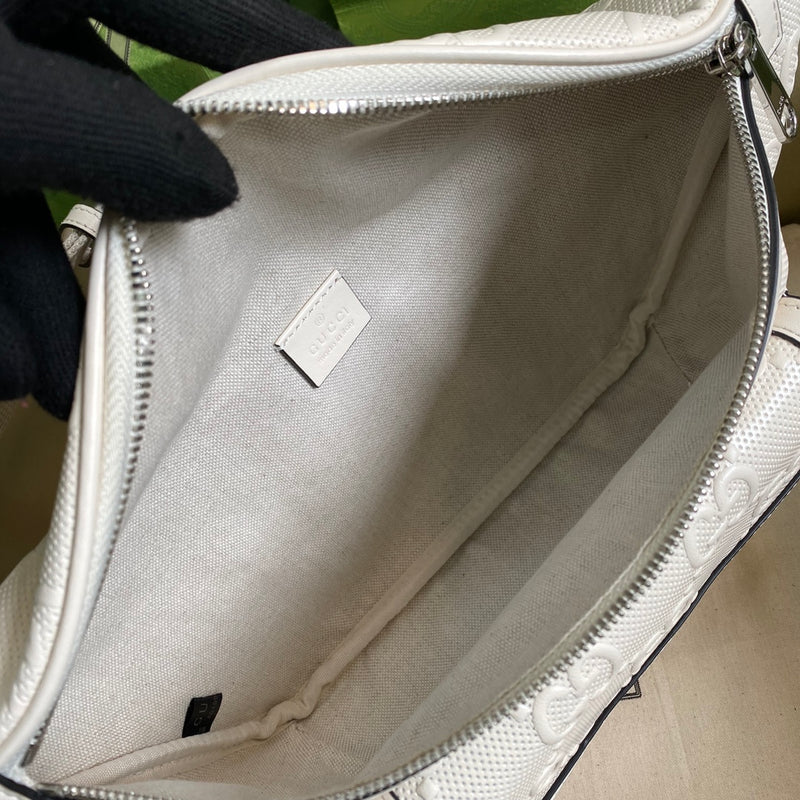 gg Embossed Belt Bag White gg Embossed For Men  11in/28cm gg