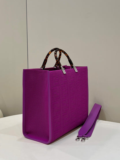 FI Sunshine Medium Purple FF fabric shopper Bag For Woman 31cm/12in 8BH386AHWCF037T
