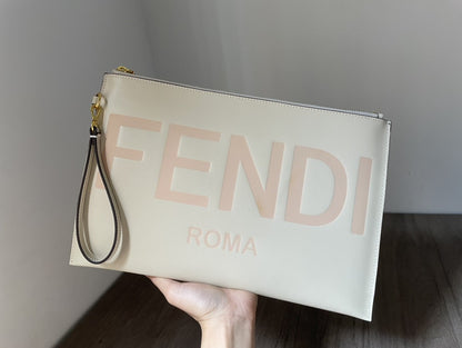 FI Flat Pouch White Large Pouch Bag For Woman 34cm/13in 8N0178AC9LF0K7E