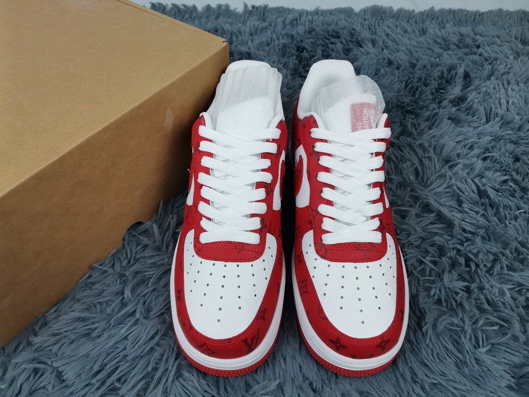  Nike Air Force 1 Low x Louis Vuitton Virgil Abloh &#8216;White Red&#8217; For Men LD 0242