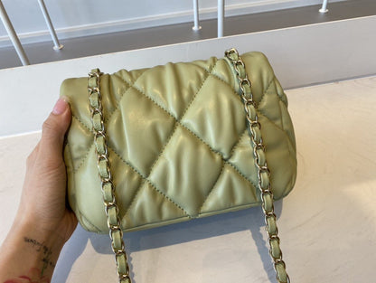 ChanelSmall Flap Bag Gold Hardware Green For Women, Women’s Handbags, Shoulder Bags 7.5in/19cm AS2232