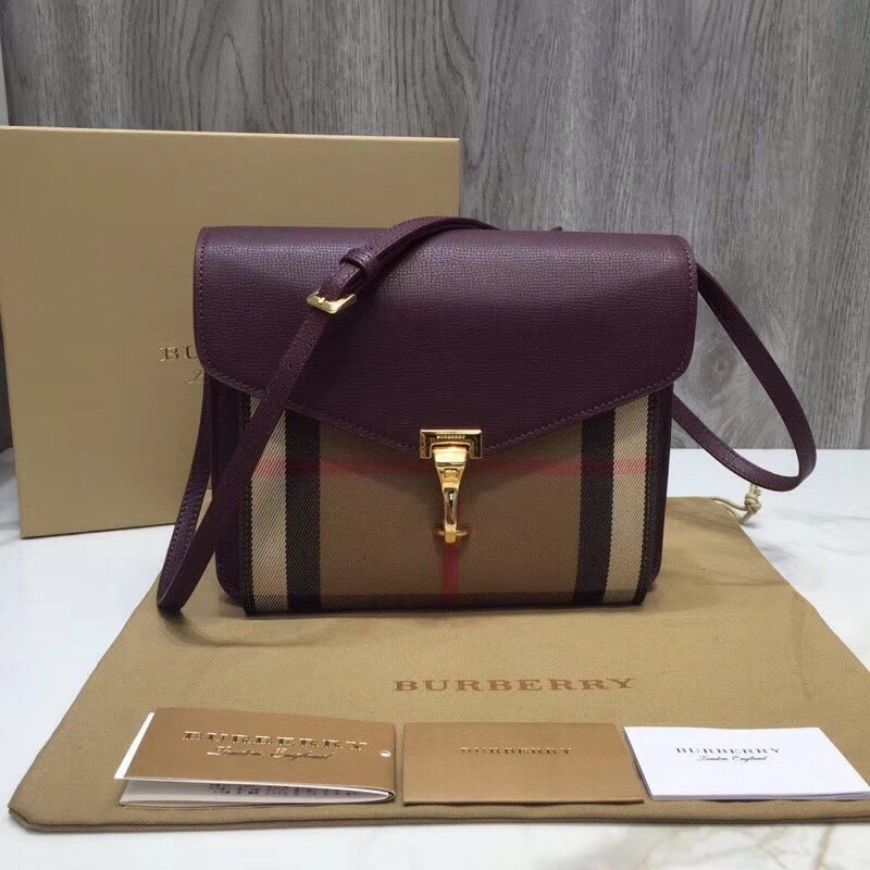 BB Small Vintage Check And Crossbody Bag Purple For Women, Bags 9in/24cm