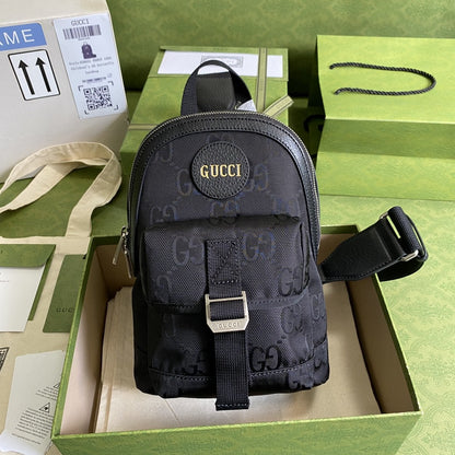 gg Off The Grid Sling Backpack Black gg Nylon For Men 11in/27cm 658631 H9HUN 1000