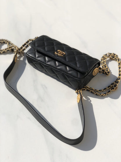 ChanelSmall Flap Bags Gold Hardware Black For Women, Women’s Handbags, Shoulder Bags 7.5in/19.2cm
