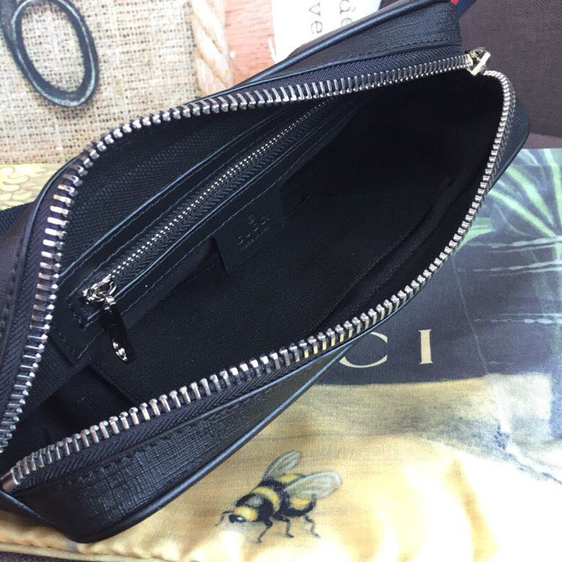gg Black Belt Bag Black/Grey Soft gg Supreme Crafted For Men 9in/24cm gg 474293 K9RRN 1095
