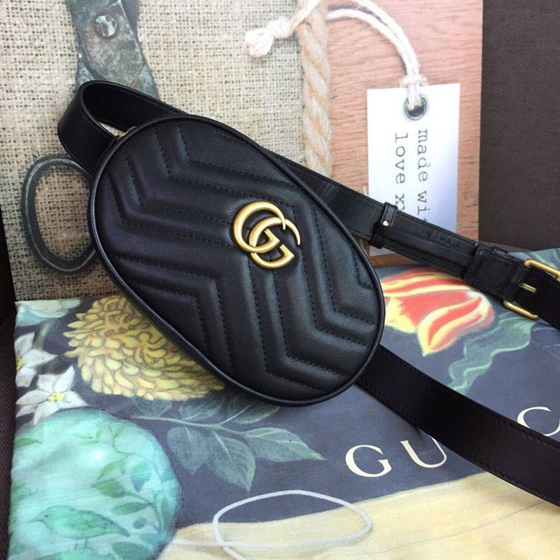 gg Marmont Belt Bag Black For Women 7in/18cm gg 476434
