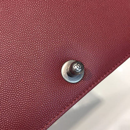 CHL Boy Handbag Silver Hardware Burgundy For Women, Women&#8217;s Bags, Shoulder And Crossbody Bags 9.8in/25cm A67086