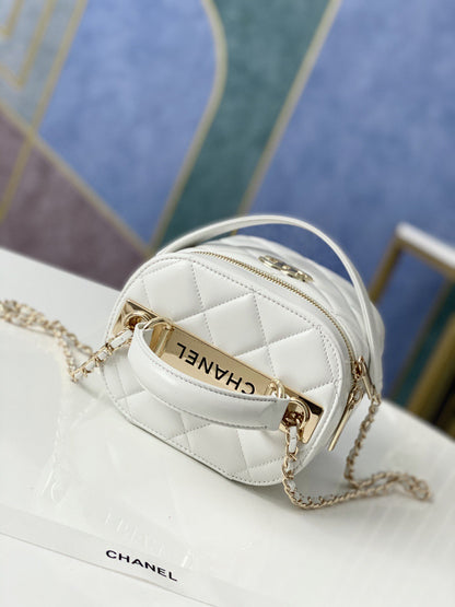 ChanelVanity Case Gold Hardware White For Women, Women’s Handbags, Shoulder Bags 9.4in/24cm 