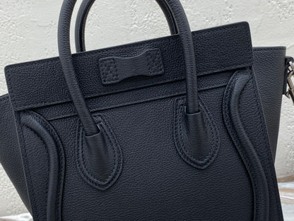 CE Nano LuGucciage Bag In Drummed Black For Women 8in/20cm 189243HSC.38NO