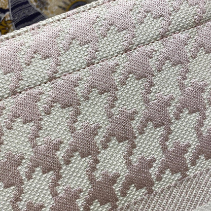 DI Large Book Tote Pale Pink Houndstooth Embroidery, Pink, For Women Women’s Handbags, Shoulder Bags, 42cm CD
