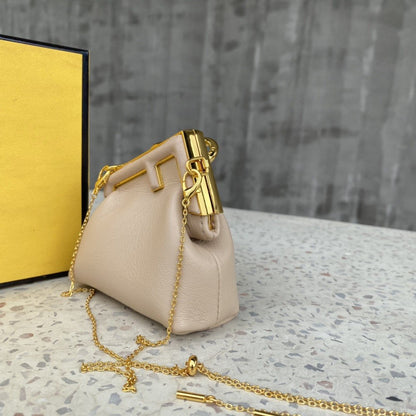 FI Nano First Charm Beige Bag For Woman 10cm/4in