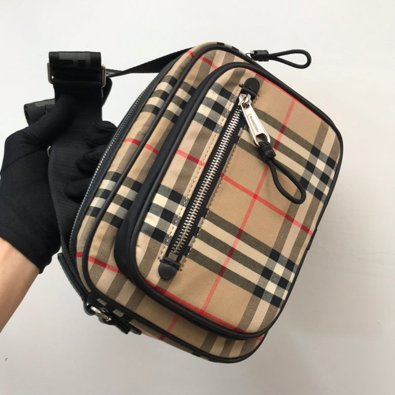 BB Vintage Check And Crossbody Bag For Men, Bags 8.6in/22cm