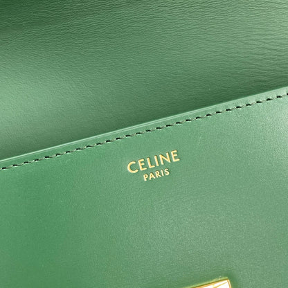 CE Triomphe Shoulder Bag Green For Women 8in/20cm 