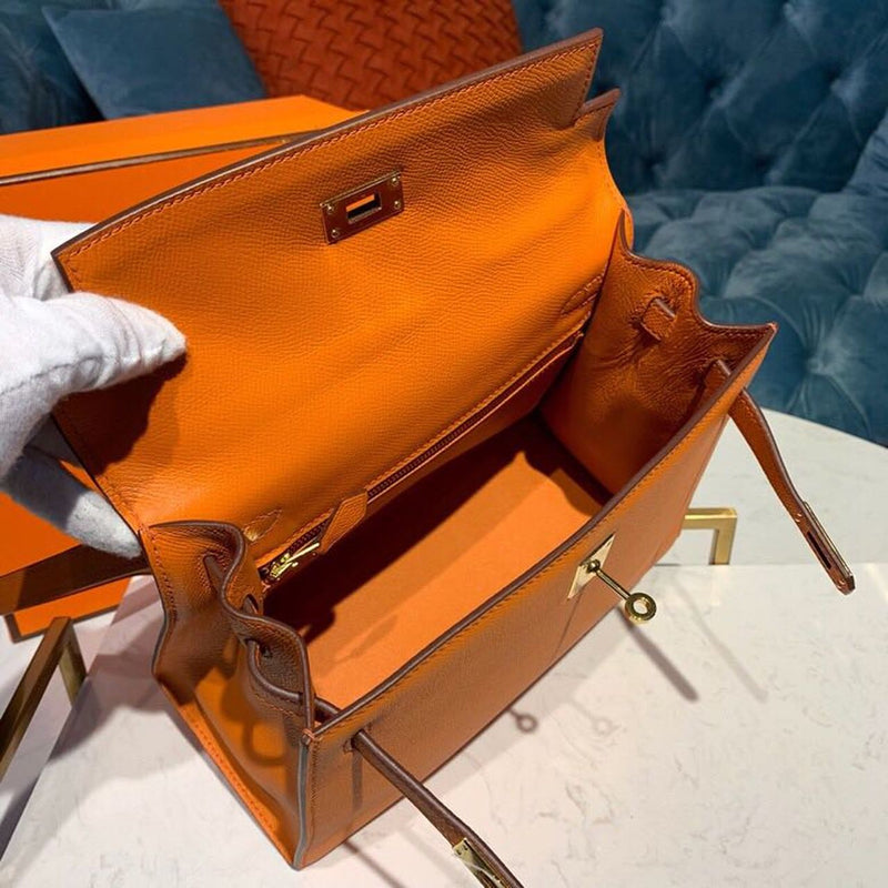 HM Kelly Orange For Women Gold Toned Hardware 10in/25cm